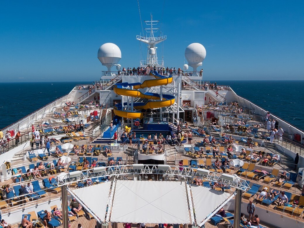 cruise ship from above